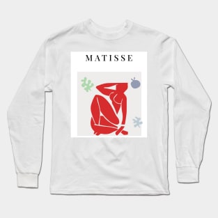 Matisse the blue woman scandivian art print Long Sleeve T-Shirt